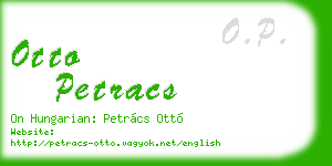 otto petracs business card